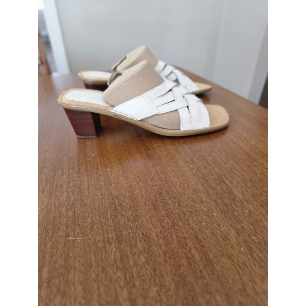 White Mountain Block Heel Mule Sandals Women's 10m 90s Y2k Mint Summer Vacation